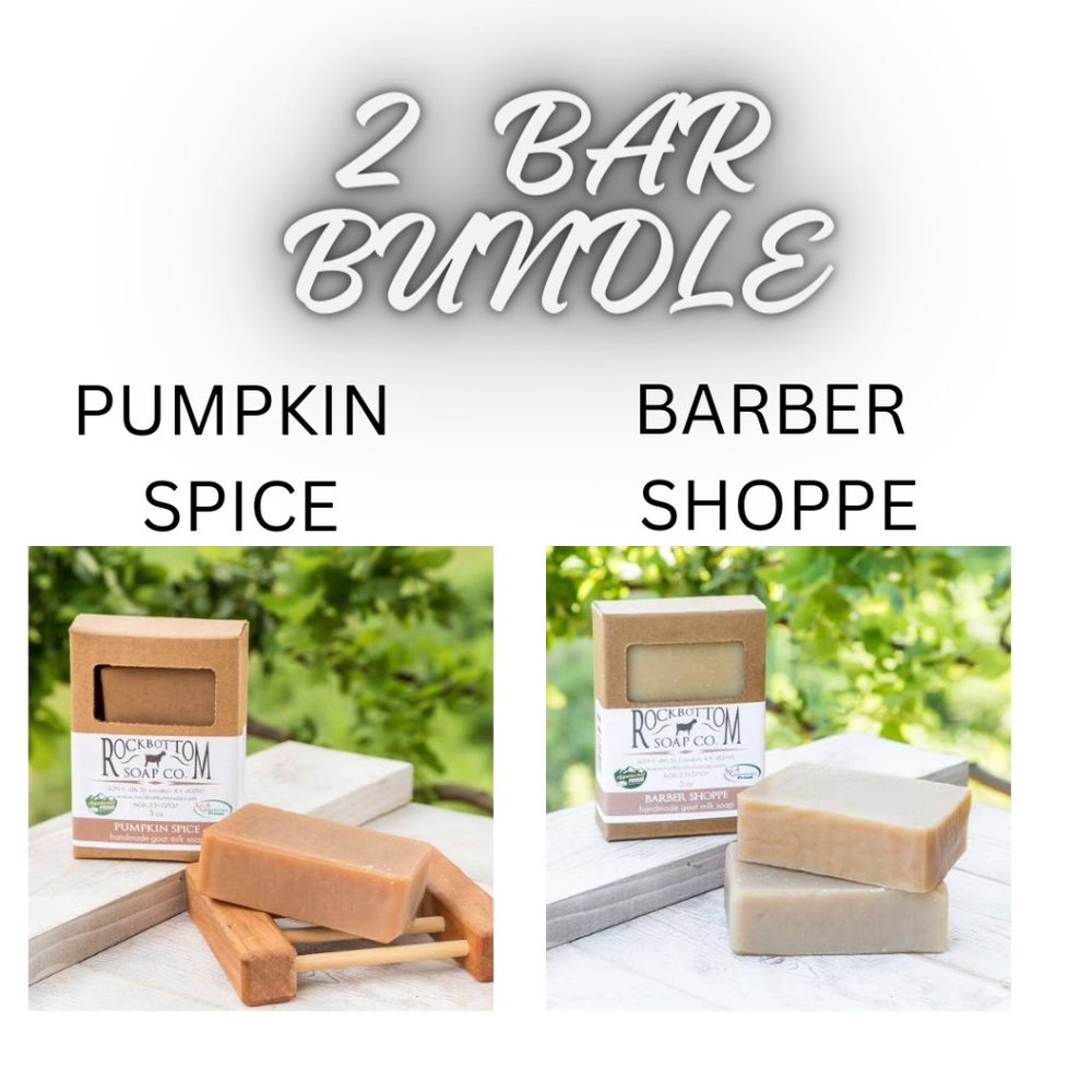 2 BAR BUNDLE MEN'S SOAP PUMPKIN SPICE AND BARBER SHOPPE
